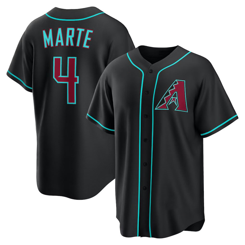 Boles  Arizona Diamondbacks #4 Ketel Marte Black  Alternate Replica Jersey