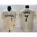 Boles  Philadelphia Phillies #7 Trea Turner Cream  Gothic Vapor Limited Stitched Jersey