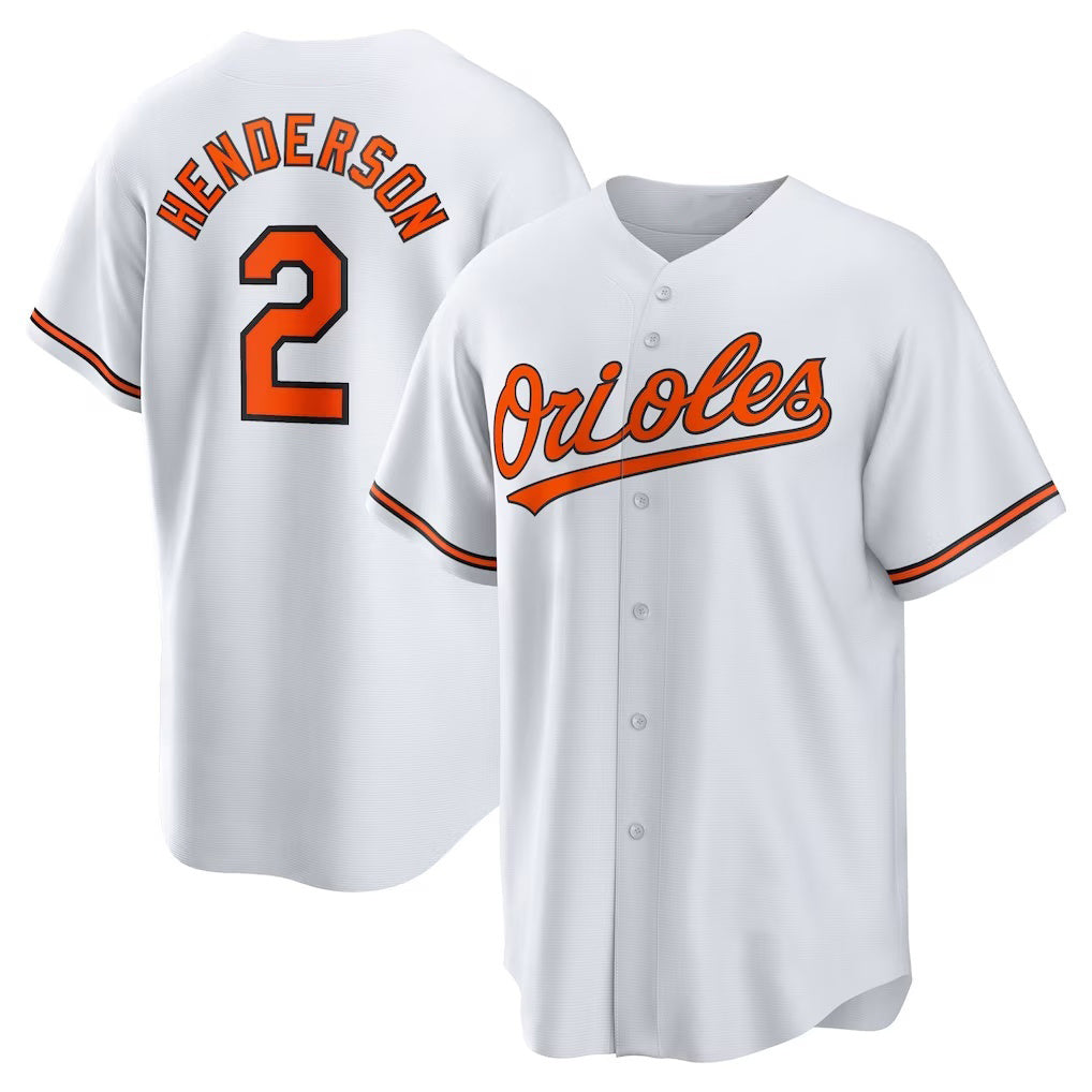 Boles Baltimore Orioles #2 Gunnar Henderson White  Home Replica Player Jersey