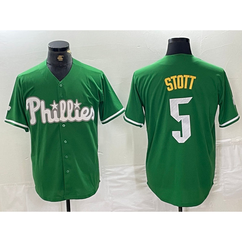 Boles  Philadelphia Phillies #5 Bryson Stott Green  2024 City Connect Stitched Jersey