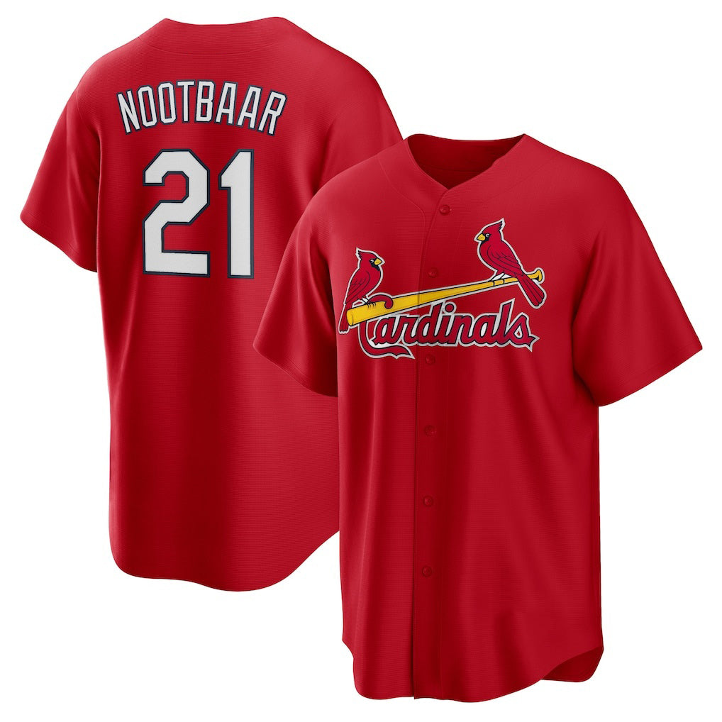 Boles St. Louis Cardinals #21 Lars Nootbaar Red  Big & Tall Alternate Replica Player Jersey