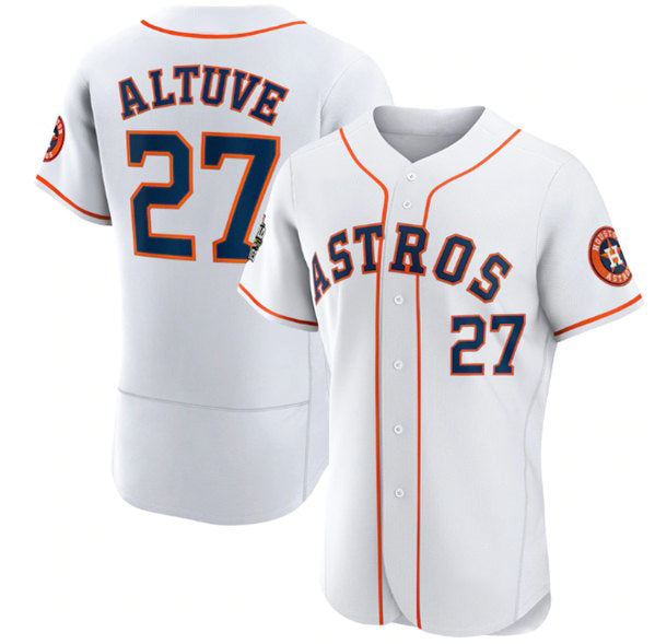 Boles Houston Astros #27 Jose Altuve White  2022 World Series Flex Base Stitched Jersey