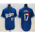 Boles Los Angeles Dodgers #17 Shohei Ohtani Number Mexico Blue  Cool Base Stitched Jersey 2