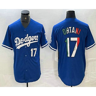 Boles Los Angeles Dodgers #17 Shohei Ohtani Number Mexico Blue  Cool Base Stitched Jersey 2