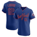 Boles  New York Mets #12 Francisco Lindor Royal  Alternate 2 Elite Jersey