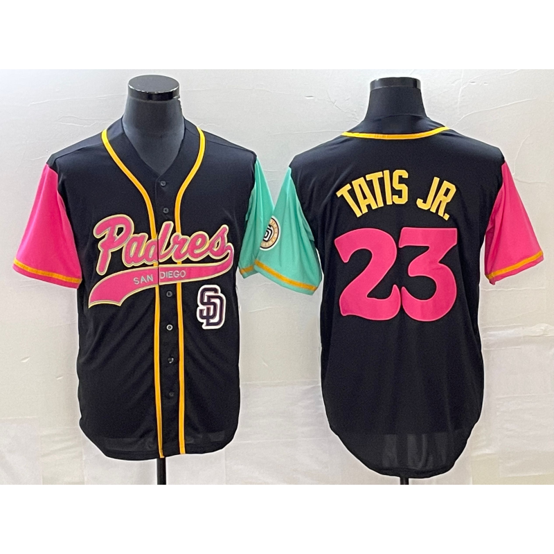 Boles  San Diego Padres #23 Fernando Tatis Jr Black  NEW 2023 City Connect Cool Base Stitched Jersey