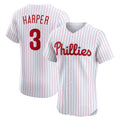 Boles  Philadelphia Phillies #3 Bryce Harper White  Home Elite Jersey