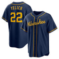 Boles    Milwaukee Brewers #22 Christian Yelich Navy  Alternate 2 Replica Jersey