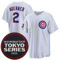 Boles  Chicago Cubs #2 Nico Hoerner White  2025 World Tour Tokyo Series Home Stitched Jersey