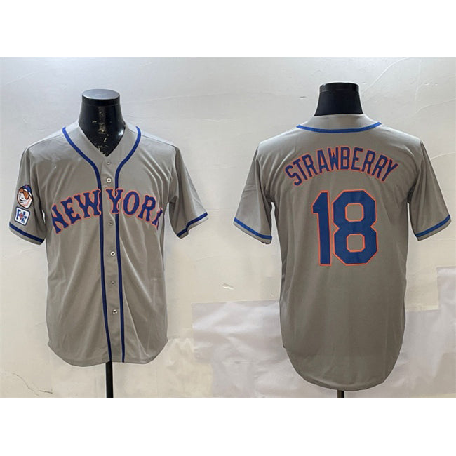 Boles  New York Mets #18 Darryl Strawberry Grey  2025 Spring Training Cool Base Stitched Jersey