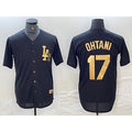 Boles Los Angeles Dodgers #17 Shohei Ohtani Black Gold  Cool Base Stitched Jersey