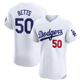 Boles Los Angeles Dodgers #50 Mookie Betts White  Home Elite Jersey