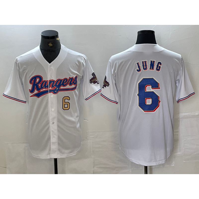 Boles Texas Rangers #6 Josh Jung Number White  2023 World Series Champions Cool Base Jerseys