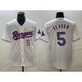 Boles Texas Rangers #5 Corey Seager Number White  2023 World Series Champions Cool Base Jerseys