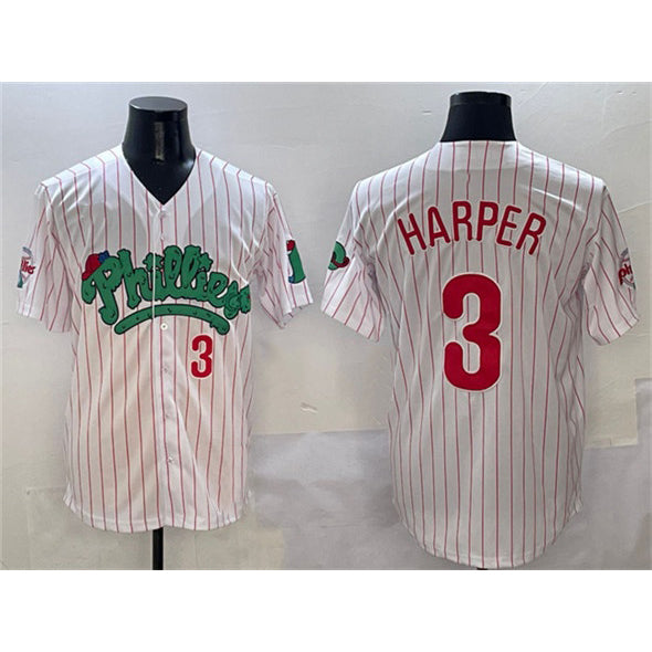 Boles  Philadelphia Phillies #3 Bryce Harper White  Phanatic Limited Stitched Jersey 2