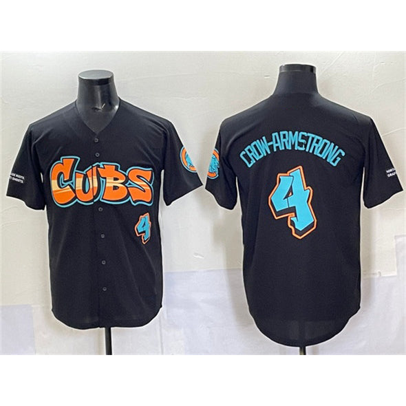 Boles  Chicago Cubs #4 Pete Crow-Armstrong Black  'Graffiti North Side Edition' Vapor Premier Limited Stitched Jersey