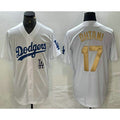 Boles Los Angeles Dodgers #17 Shohei Ohtani White Gold  Stitched Cool Base Jersey 2