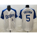 Boles Los Angeles Dodgers #5 Freddie Freeman White Blue  Fashion Stitched Cool Base Limited Jersey 2