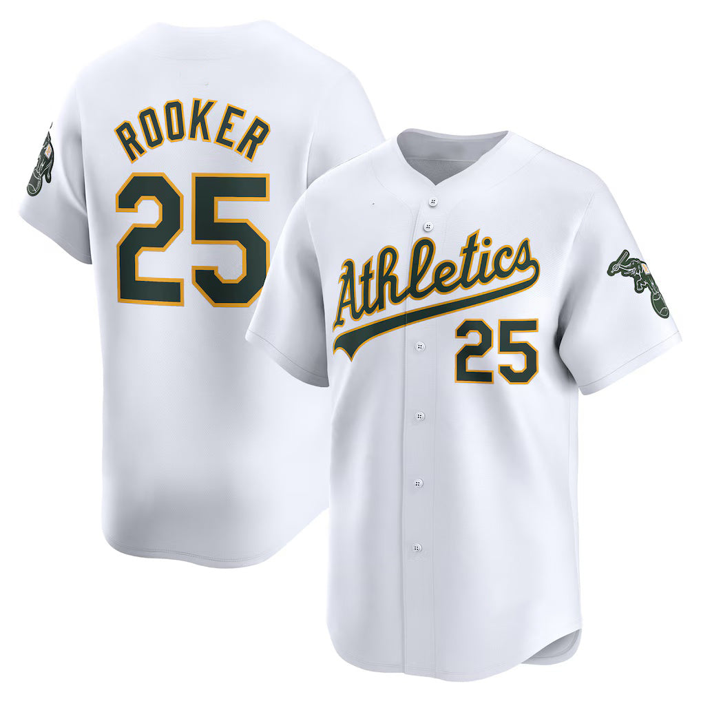 Boles  Oakland Athletics  #25 Brent Rooker White  Home Limited Player Jersey