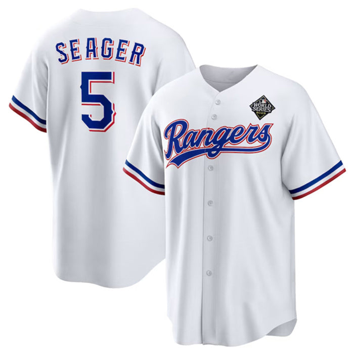 Boles Texas Rangers #5 Corey Seager White  2023 World Series Stitched Jersey