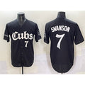 Boles  Chicago Cubs #7 Dansby Swanson Black  'Gothic North Side Edition' Vapor Premier Limited Stitched Jersey