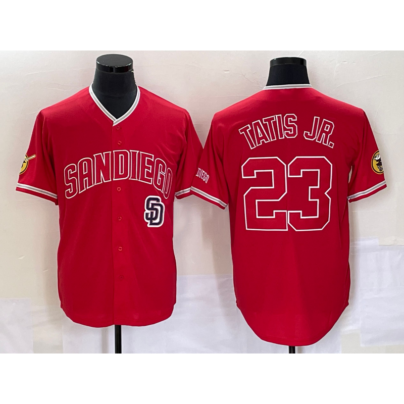 Boles  San Diego Padres #23 Fernando Tatis Jr Red  NEW 2023 Cool Base Stitched Jersey