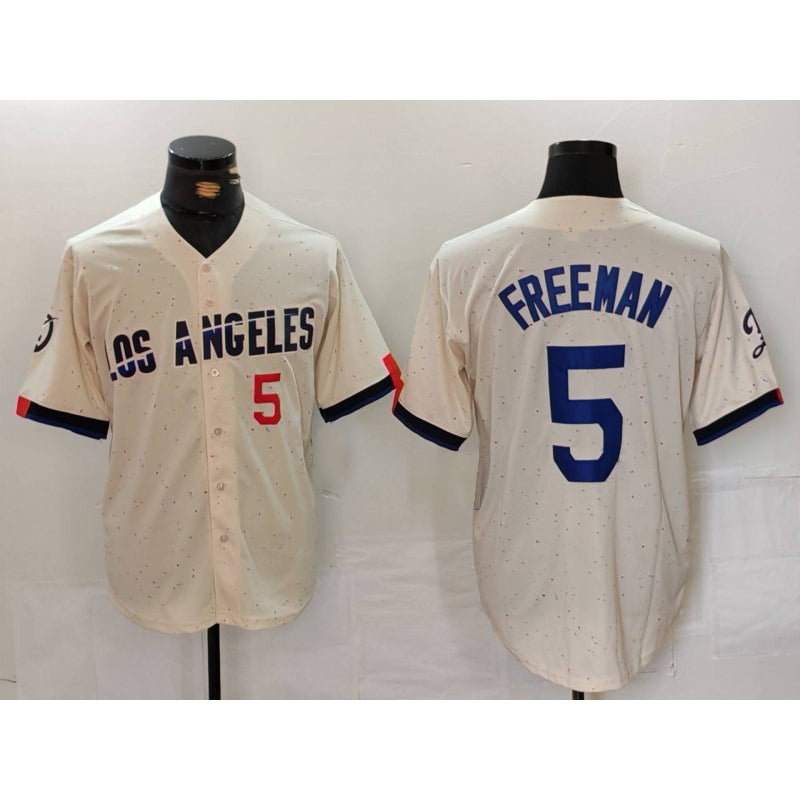 Boles Los Angeles Dodgers #5 Freddie Freeman Number Cream  2024 City Connect Limited Stitched Jersey 2