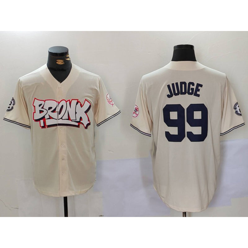 Boles  New York Yankees #99 Aaron Judge Cream  Limited Stitched Jersey 2