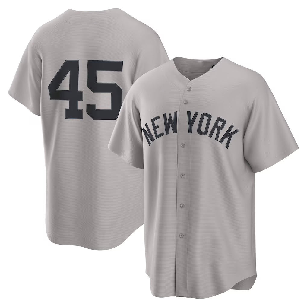 Boles  New York Yankees #45 Gerrit Cole Gray  Road Replica Jersey