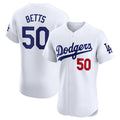 Boles Los Angeles Dodgers #50 Mookie Betts White  Home Elite Stitched Jersey