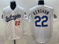 Boles Los Angeles Dodgers #22 Clayton Kershaw White  2026 Gold Collection 9x & B2B Champs Patch Stitched Jersey