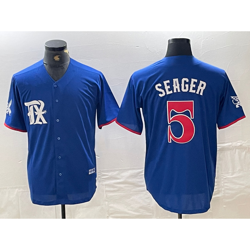 Boles Texas Rangers #5 Corey Seager Royal Blue  2023 City Connect Stitched Jersey