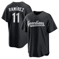 Boles  Cleveland Guardians #11 Jos¨¦ Ram¨ªrez Black  Replica Player Jersey