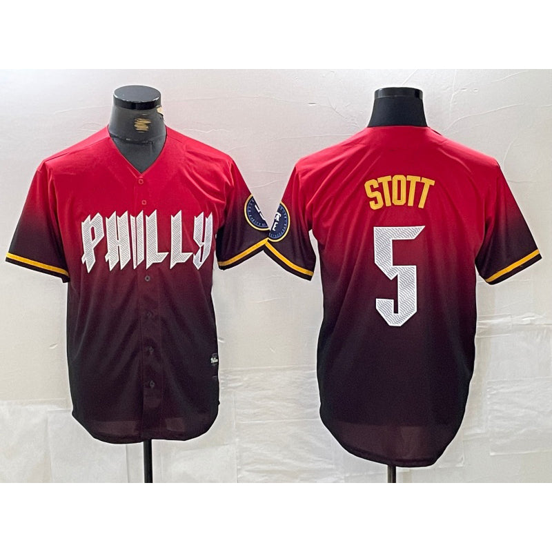Boles  Philadelphia Phillies #5 Bryson Stott Red  2024 City Cool Base Jersey