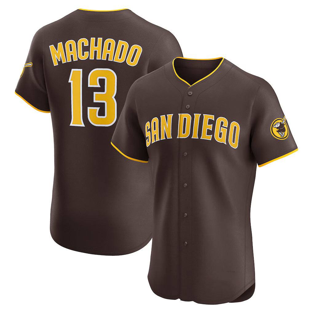 Boles  San Diego Padres #13 Manny Machado Brown  Road Elite Jersey