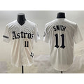 Boles Houston Astros #11 Cam Smith White  Gothic 'Houston Born Barrio Raised' Limited Stitched Jersey