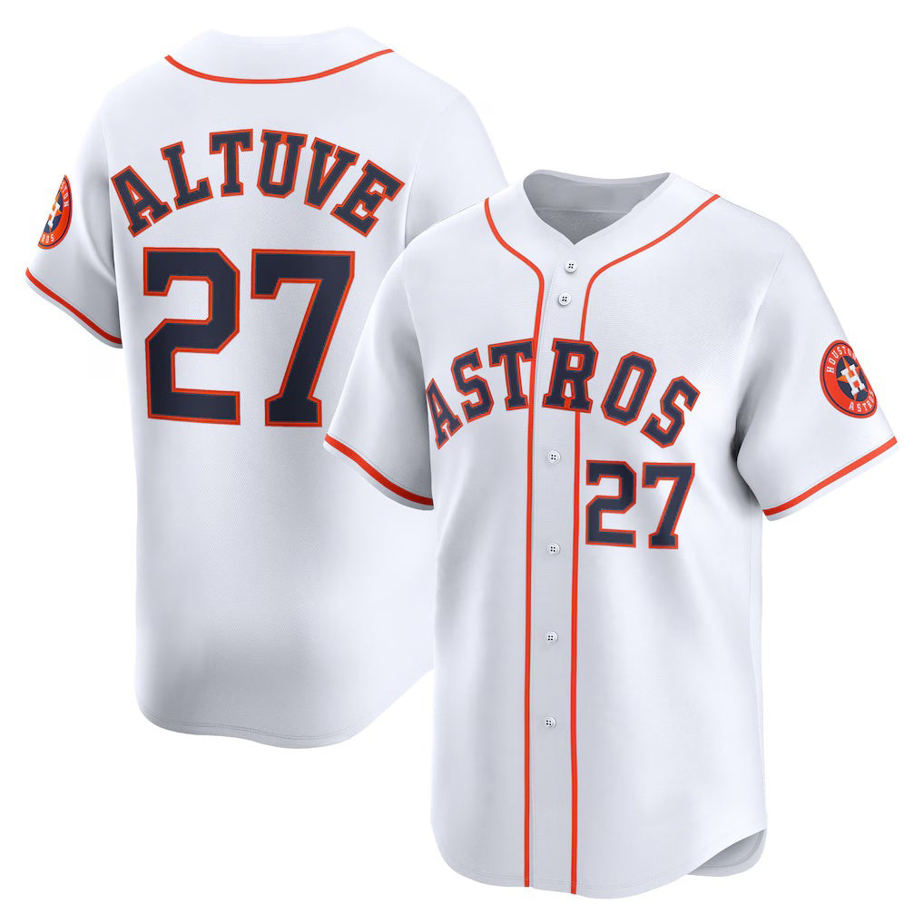 Boles Houston Astros #27 Jose Altuve White  Home Limited Player Jersey
