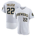 Boles    Milwaukee Brewers #22 Christian Yelich White  Team Alternate Authentic Player Jersey