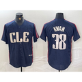 Boles  Cleveland Guardians #38 Steven Kwan Navy  2024 City Connect Limited Stitched Jersey