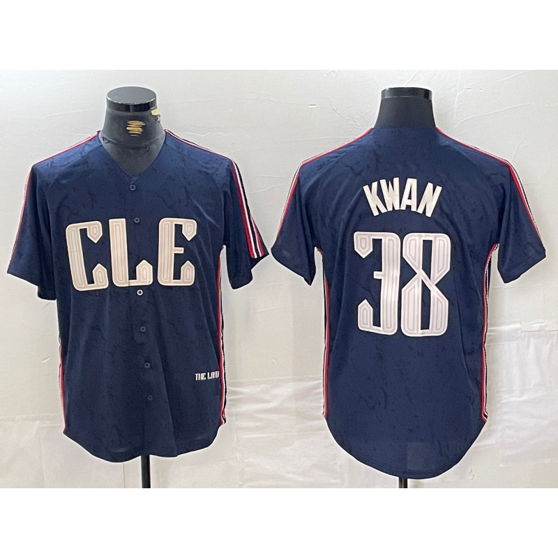 Boles  Cleveland Guardians #38 Steven Kwan Navy  2024 City Connect Limited Stitched Jersey