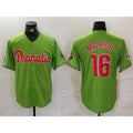 Boles  Philadelphia Phillies #16 Brandon Marsh Green  With Patch Stitched Cool Base Jersey