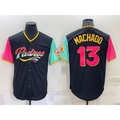 Boles  San Diego Padres #13 Manny Machado Black  2022 City Connect Cool Base Stitched Jersey