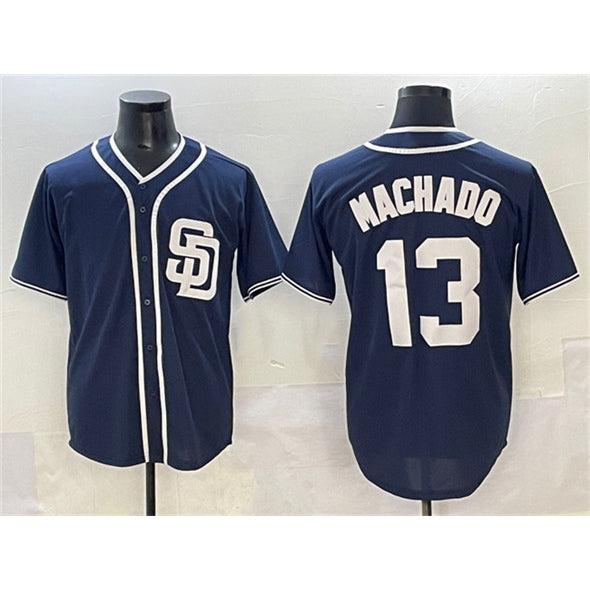 Boles  San Diego Padres #13 Manny Machado Navy  Cool Base Stitched Jersey