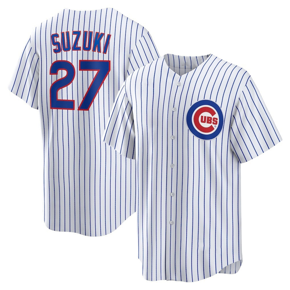 Boles  Chicago Cubs #27 Seiya Suzuki White  Home Replica Jersey