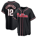 Boles  Philadelphia Phillies #12 Kyle Schwarber Fashion Black  Out Stitched Jersey