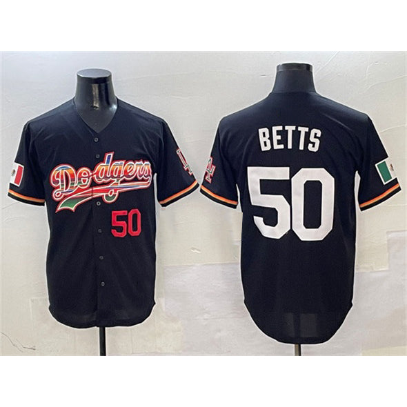 Boles Los Angeles Dodgers #50 Mookie Betts Black  Mexico Limited Stitched Jersey