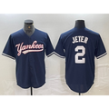 Boles  New York Yankees #2 Derek Jeter Navy  Cool Base Stitched Jersey