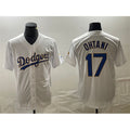 Boles Los Angeles Dodgers #17 Shohei Ohtani White Gold  Cool Base With Patch Stitched Jersey