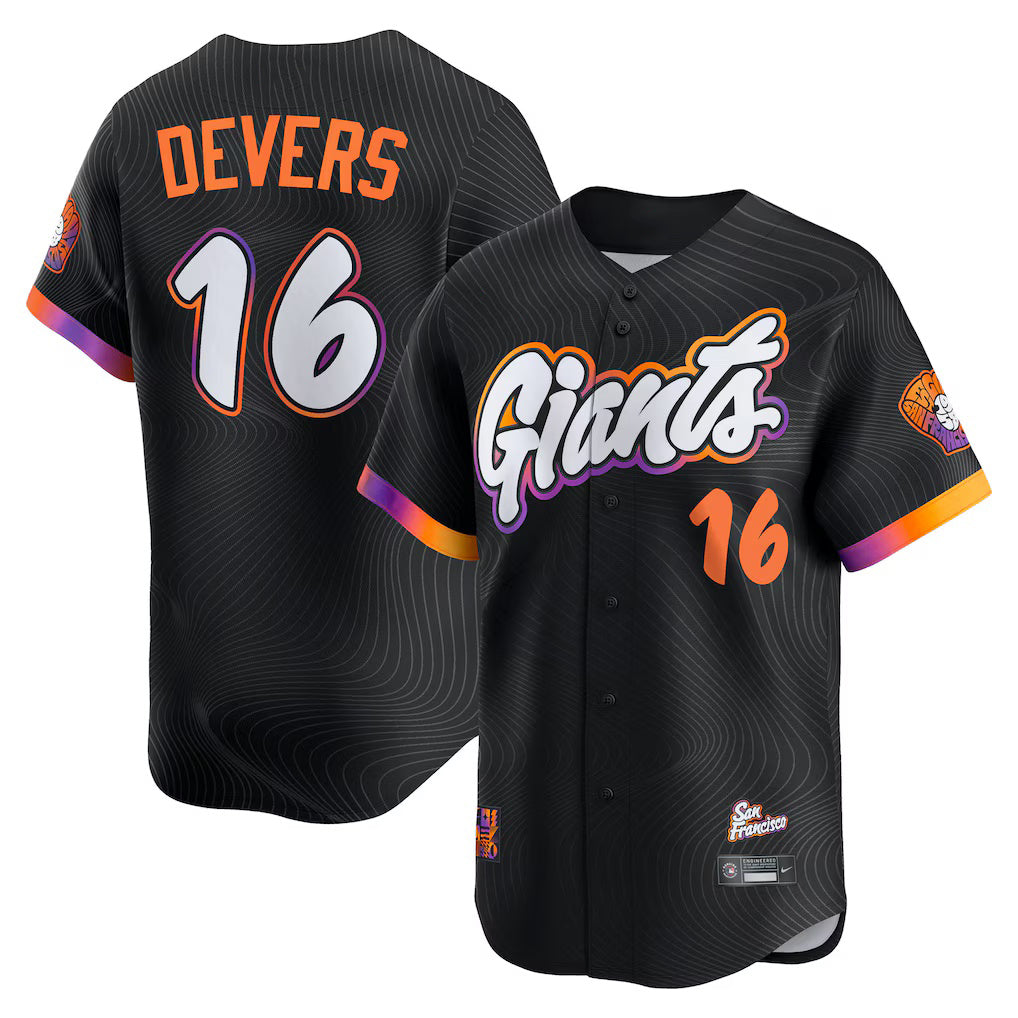 Boles  San Francisco Giants #16 Rafael Devers Black  2025 City Connect Limited Player Jersey