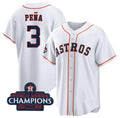 Boles Houston Astros #3 Jeremy Pena White  2022 World Series Champions Cool Base Stitched Jersey